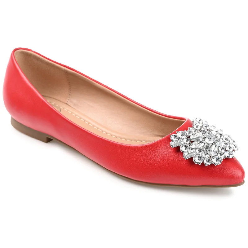 Flats shoes with sleek finish-Journee Collection Women's Wide Width Renzo Flat