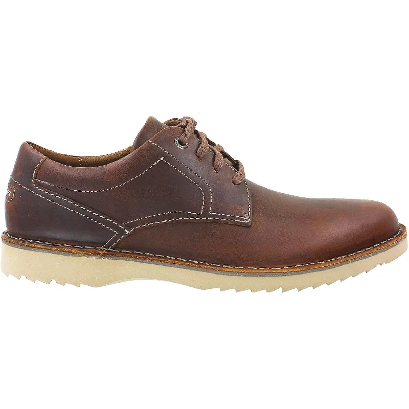 Fashion & Dress Shoes for sophisticated look-Men's Rockport Cabot Point Plain Toe Brown Leather