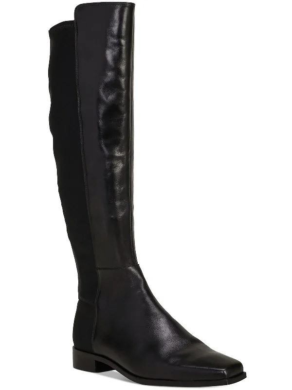 Tall leather boots-Librina Womens Leather Square Toe Knee-High Boots