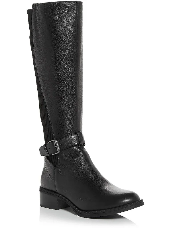 Fashionable snow boots men-Best Chelsea Moto Womens Leather Tall Knee-High Boots