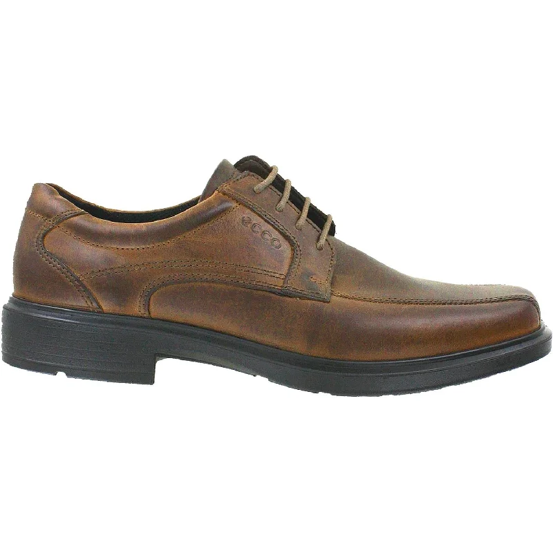 Fashion & Dress Shoes for short women-Men's Ecco Helsinki Bicycle Toe Cocoa Brown Leather