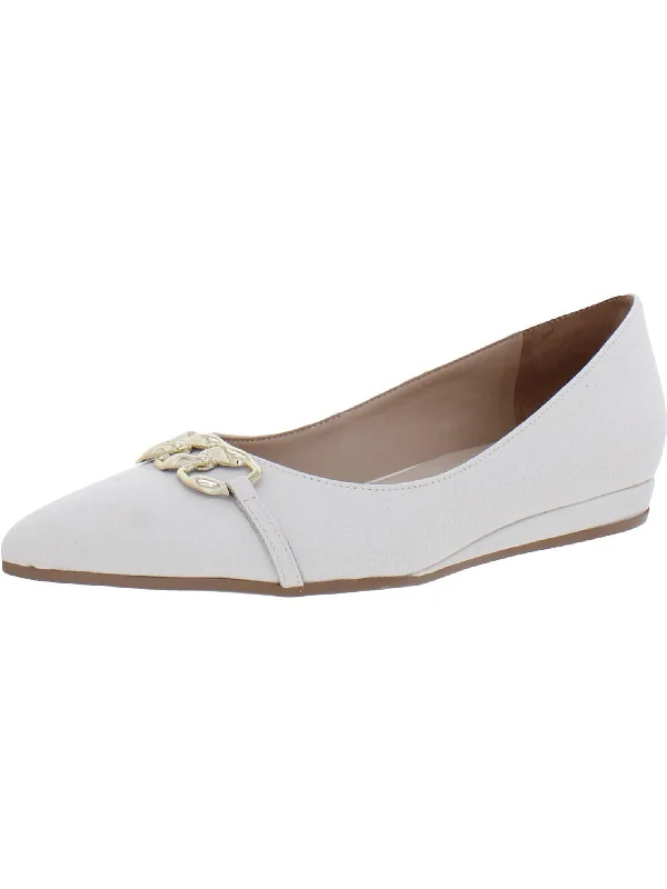 Flats for sophisticated styling-Katalie Womens Leather Almond Toe Ballet Flats