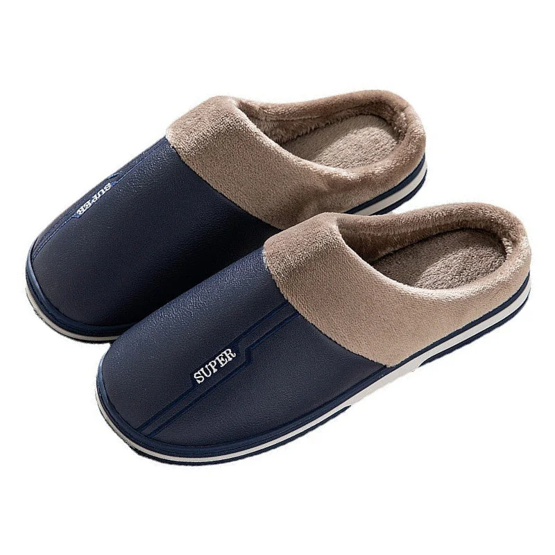 Slippers park runs-Groovywish Plus Size Winter Slippers Men Home Footwear