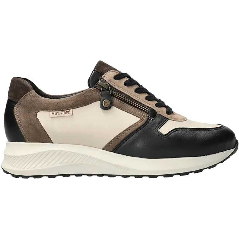 casual shoes for stylish yet comfortable walking-Women's Mephisto Kim Black/Fog Grained Leather