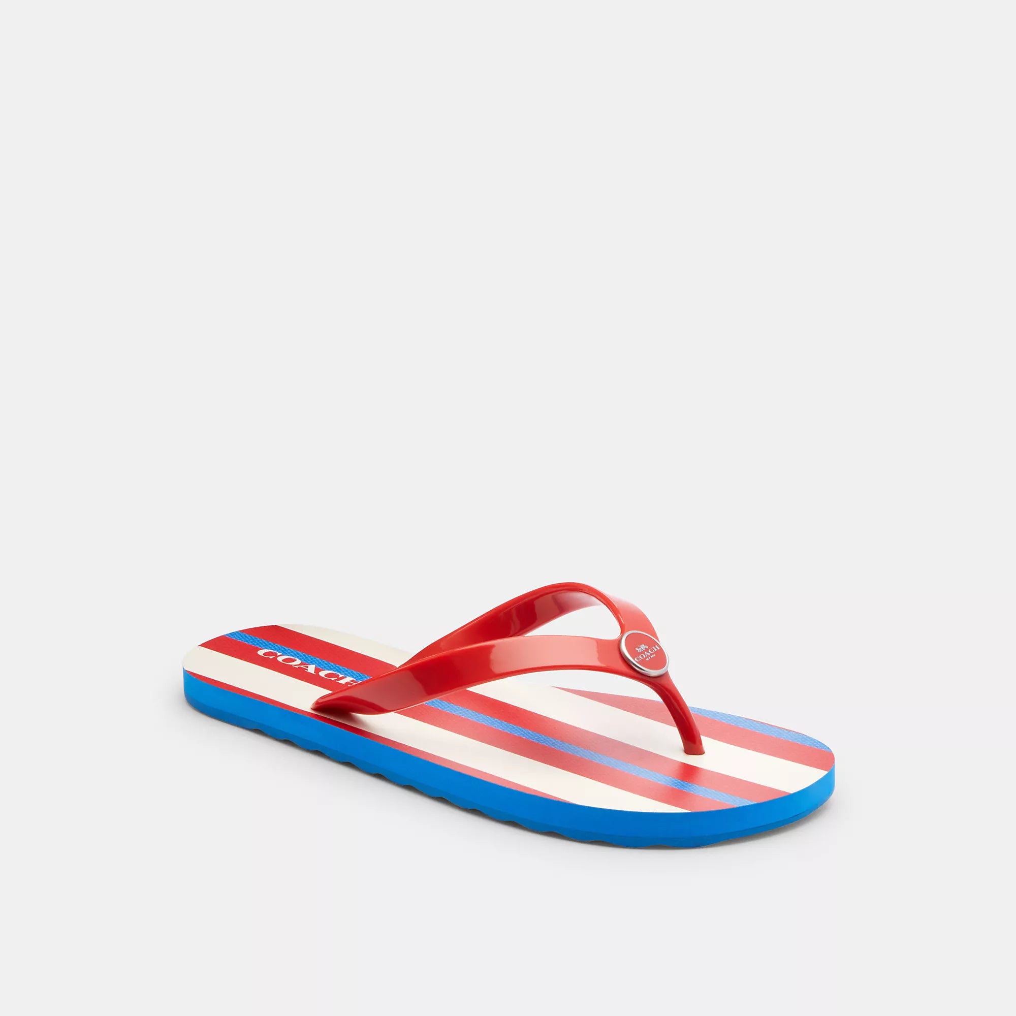 Sandals social media-Coach Outlet Zayn Flip Flop With Stripe Print