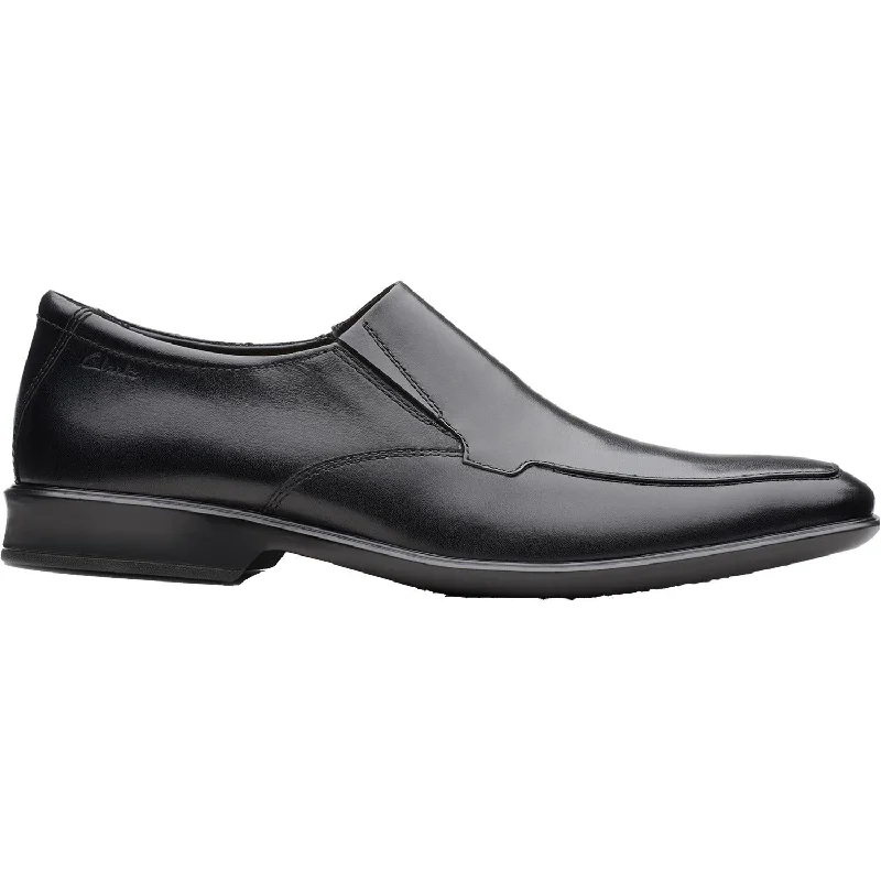 Fashion & Dress Shoes with professional polish-Men's Clarks Bensley Step Black Leather