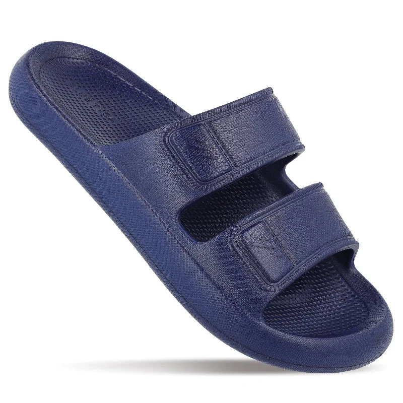 Slippers step starts-Walkaroo Mens Flip Flop Slippers  - BT4823 Navy Blue