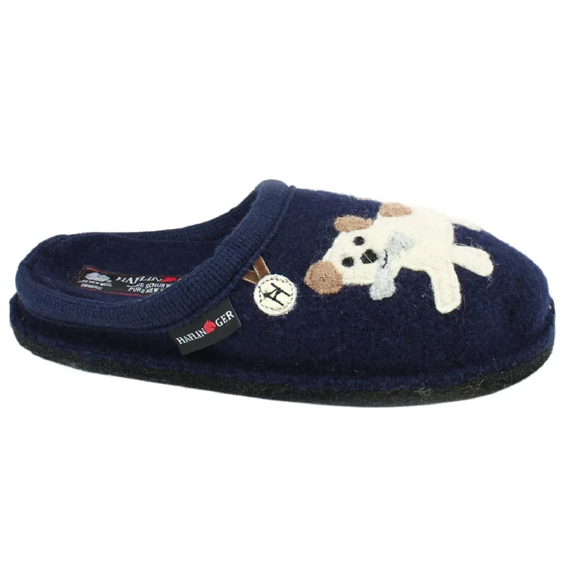 Slippers step begins-Women's Haflinger Fido Navy