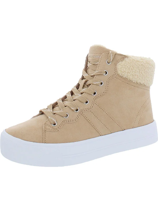 Shoes for increasing foot flexibility-Dapyr Womens Faux Suede High Top Casual and Fashion Sneakers