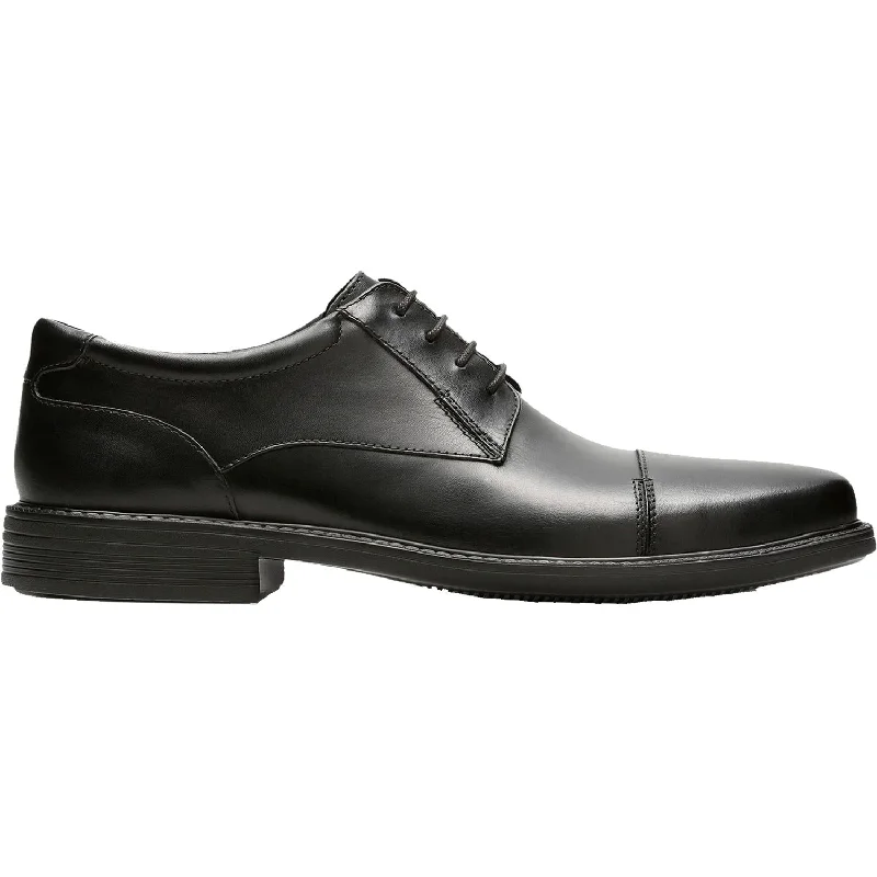 Fashion & Dress Shoes for classic elegance-Men's Bostonian Wenham Cap Black Leather