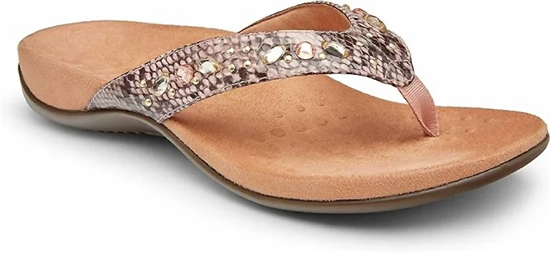 Sandals insider tips-Women's Lucia Snake Thong Sandal In Camelia