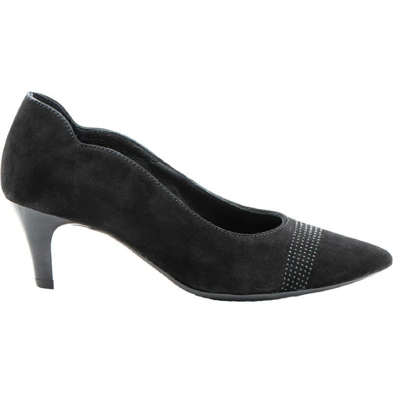 Fashion & Dress Shoes for executive wear-Women's Ara Ty Black Kid Suede