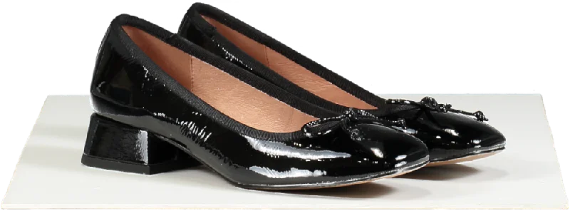 Bibi Lou Black Patent Leather Block Heel Pumps EU 37 UK 4