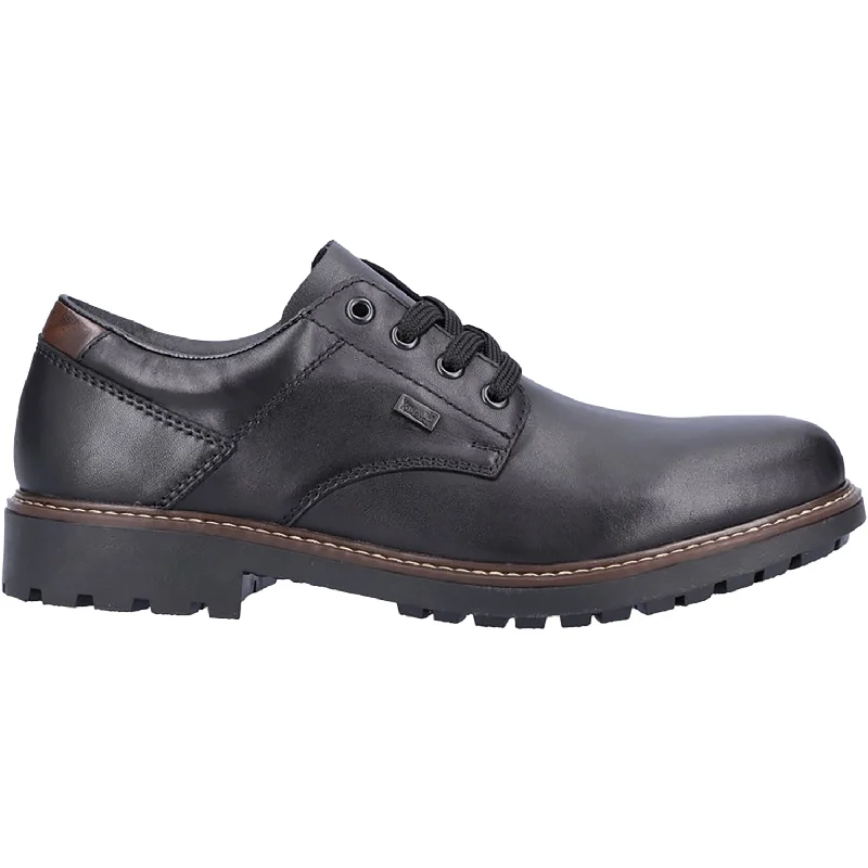 Fashion & Dress Shoes for classic professional look-Men's Rieker F4611-00 Rocky 11 Black/Black/Toffee Leather