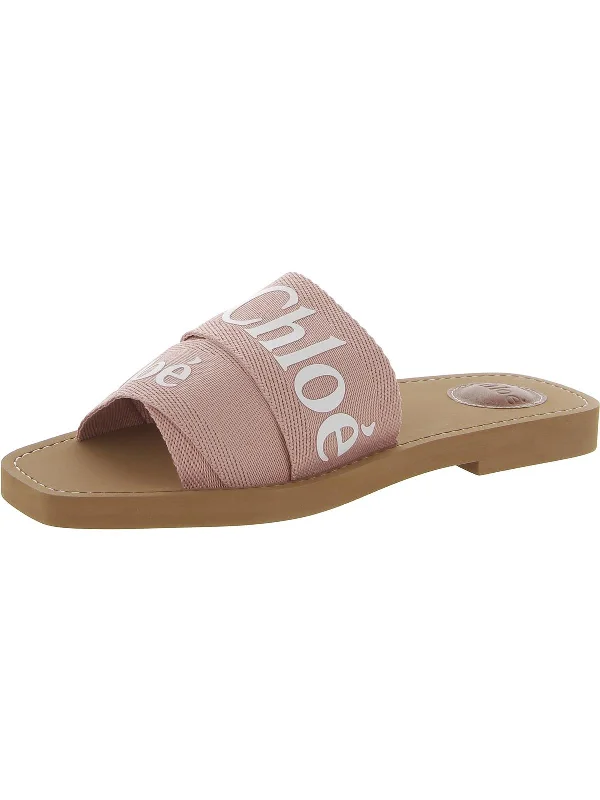 Sandals helpline numbers-Woody Womens Logo Slip On Slide Sandals