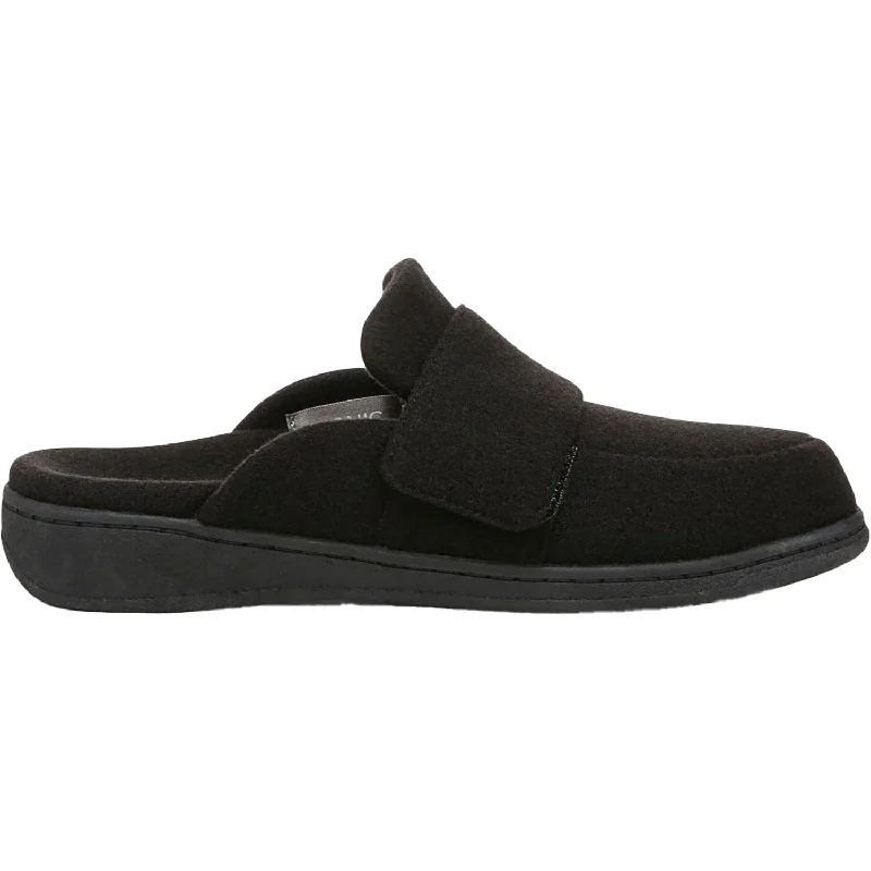 Slippers path curves-Women's Vionic Gemma II Black Flannel