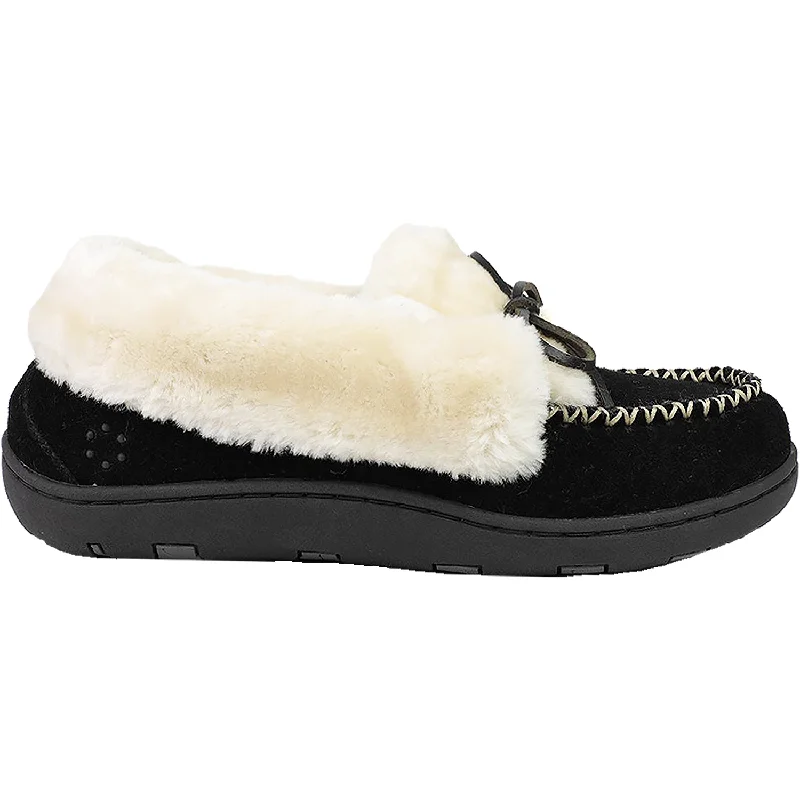 Slippers call waits-Women's Tempur-Pedic Laurin Black Suede