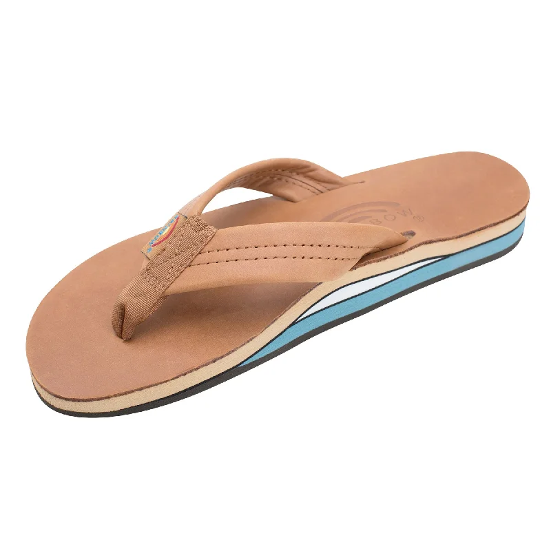 Sandals wilderness trips-Rainbow Double Thick Classic Leather Women's Sandals - Tan/Blue