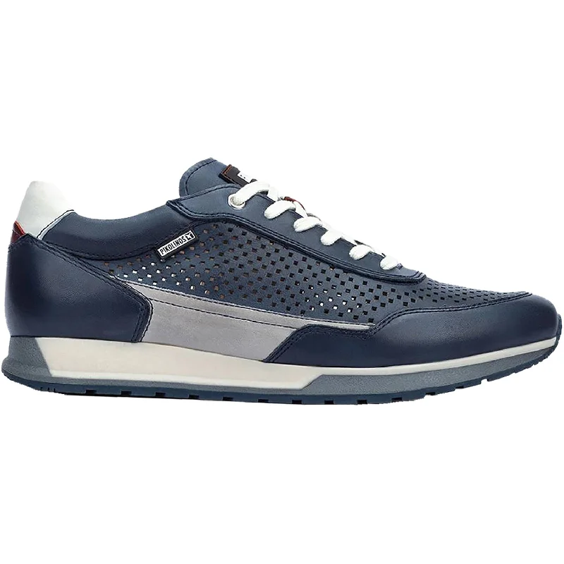 stylish casual shoes for sightseeing-Men's Pikolinos Cambil M5N-6029C1 Blue Leather